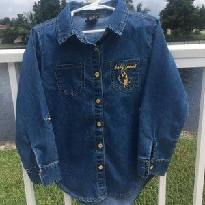 Baby Phat Girls Button Down Jeans Long Sleeve Top